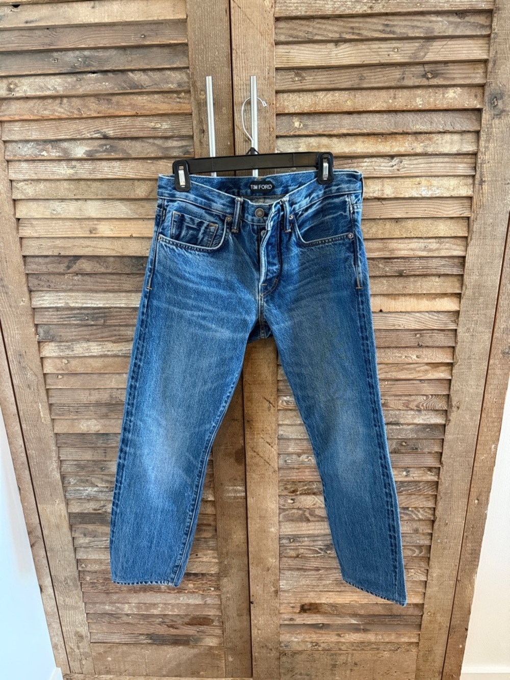 Tom Ford Men’s Washed Blue Slim-Straight Jeans